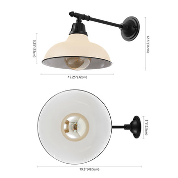Wallace 12.25" Farmhouse Industrial Indoor/Outdoor Iron LED Victorian Arm Outdoor Sconce